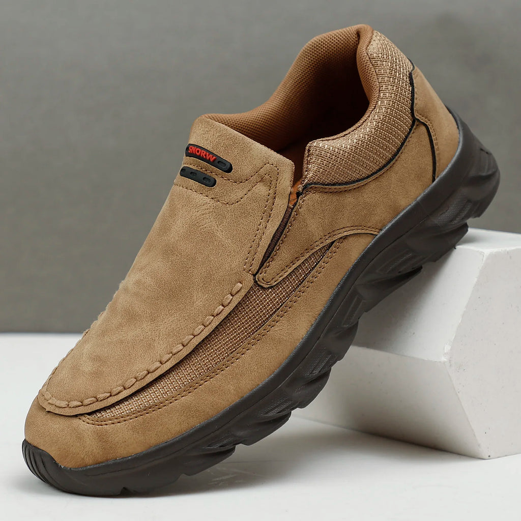 Leder-Herren-Loafer, bequeme, atmungsaktive Herren-Freizeitschuhe, Slip-on-Bootsschuhe, leichte, rutschfeste Herren-Wanderschuhe