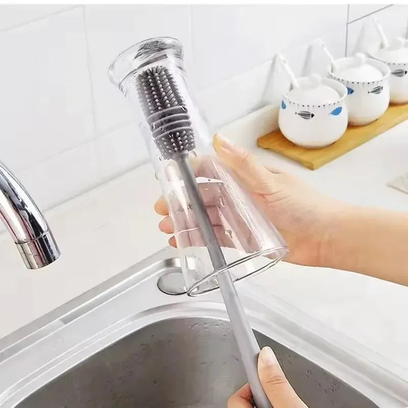 Flaschenbürste, Silikon-Reinigungsbürste für Babyflaschen, lange Reinigungsbürste, Tassenbürste zum Schrubben, nützliches Reinigungsprodukt für zu Hause