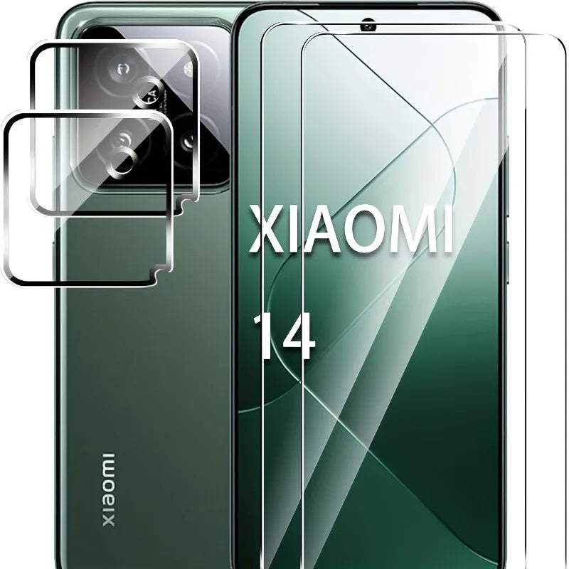 2 + 2er-Pack Displayschutzfolie aus gehärtetem Glas für Xiaomi Mi 15 14 13 Pro Ultra 14T Pro 9H Härtefolie, kratzfester Displayschutz