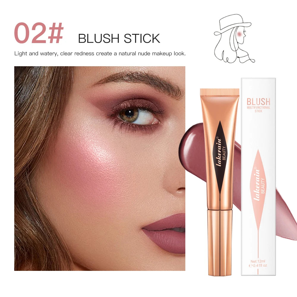 Beauty Blush Wand Easy Liquid Blush Gesichtsrouge Natürliche Creme Wangentönung Erhellen Sie die Augen Highlight Contour Stick Schwammkopf