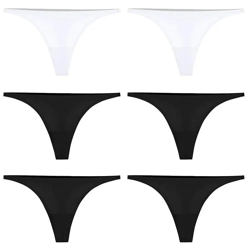 1/3/6Pcs Eis Seide Nahtlose Tangas Höschen für Frauen Sexy V-Taille G-String Bikini Weibliche weiche Atmungsaktive Unterwäsche