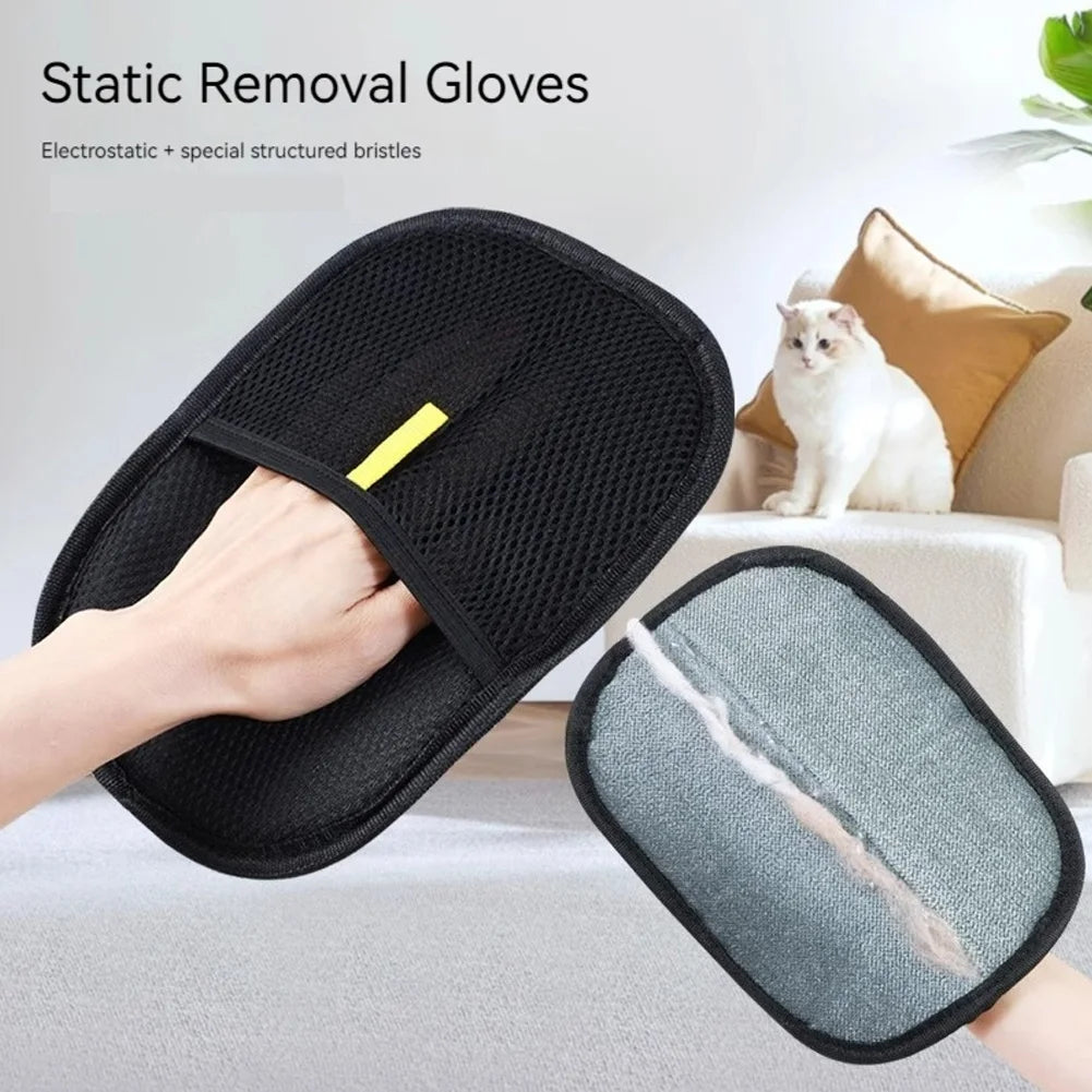 Tierhaar-Entferner-Handschuhe Doppelseitiger Tierfell-Entfernungs-Handschuh Wiederverwendbare Enthaarungsbürste für die Reinigung