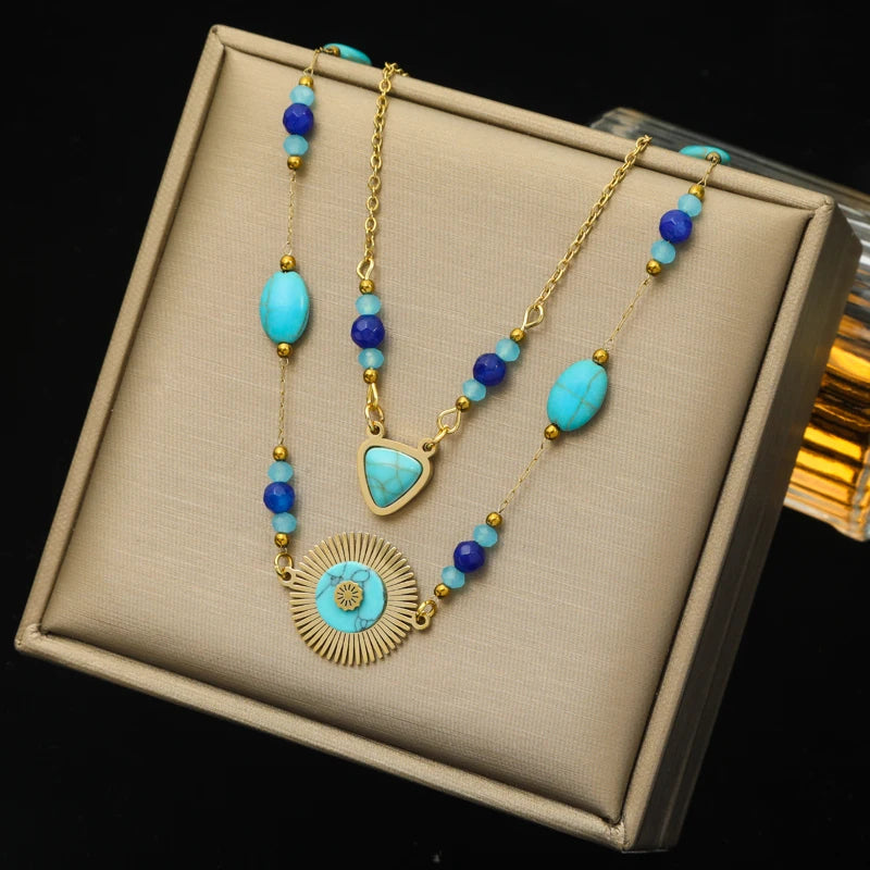 EILIECK Damen-Halskette mit Herz-Anhänger, Y-förmig, 18 Karat vergoldete Edelstahl-Halskette, täglich wasserfester Schmuck