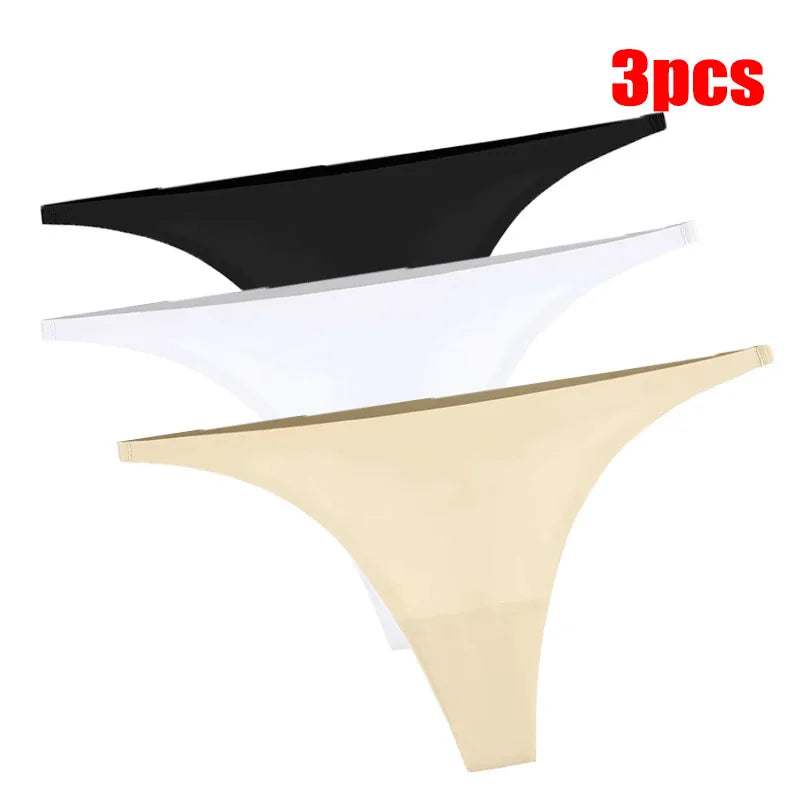 1/3/4 Stück Set Sexy Höschen Nahtlose Unterwäsche für Frauen Eisseide Strings Dünner Bund Tanga Höschen Damen