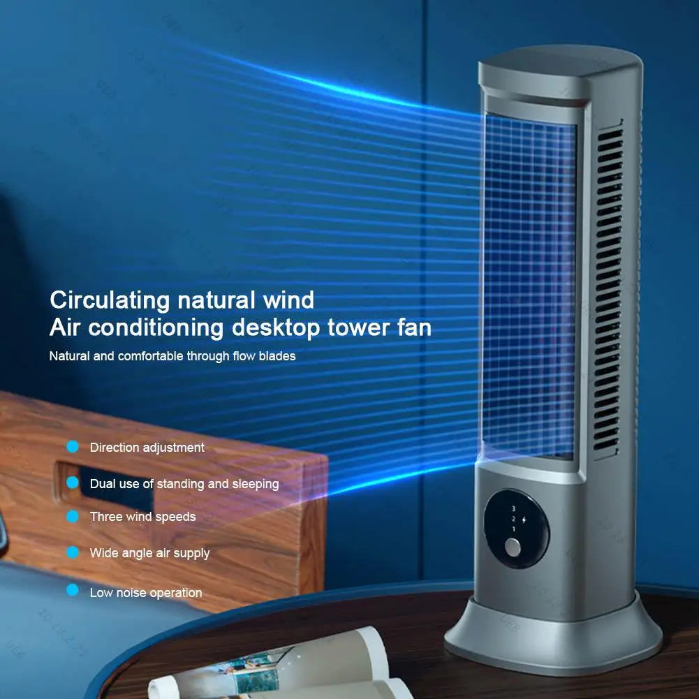 Vertikaler horizontaler elektrischer Ventilator, USB wiederaufladbar, 3 Geschwindigkeiten, Haushalts-Klimaventilator, Desktop-Kühlventilator, tragbarer Turmventilator