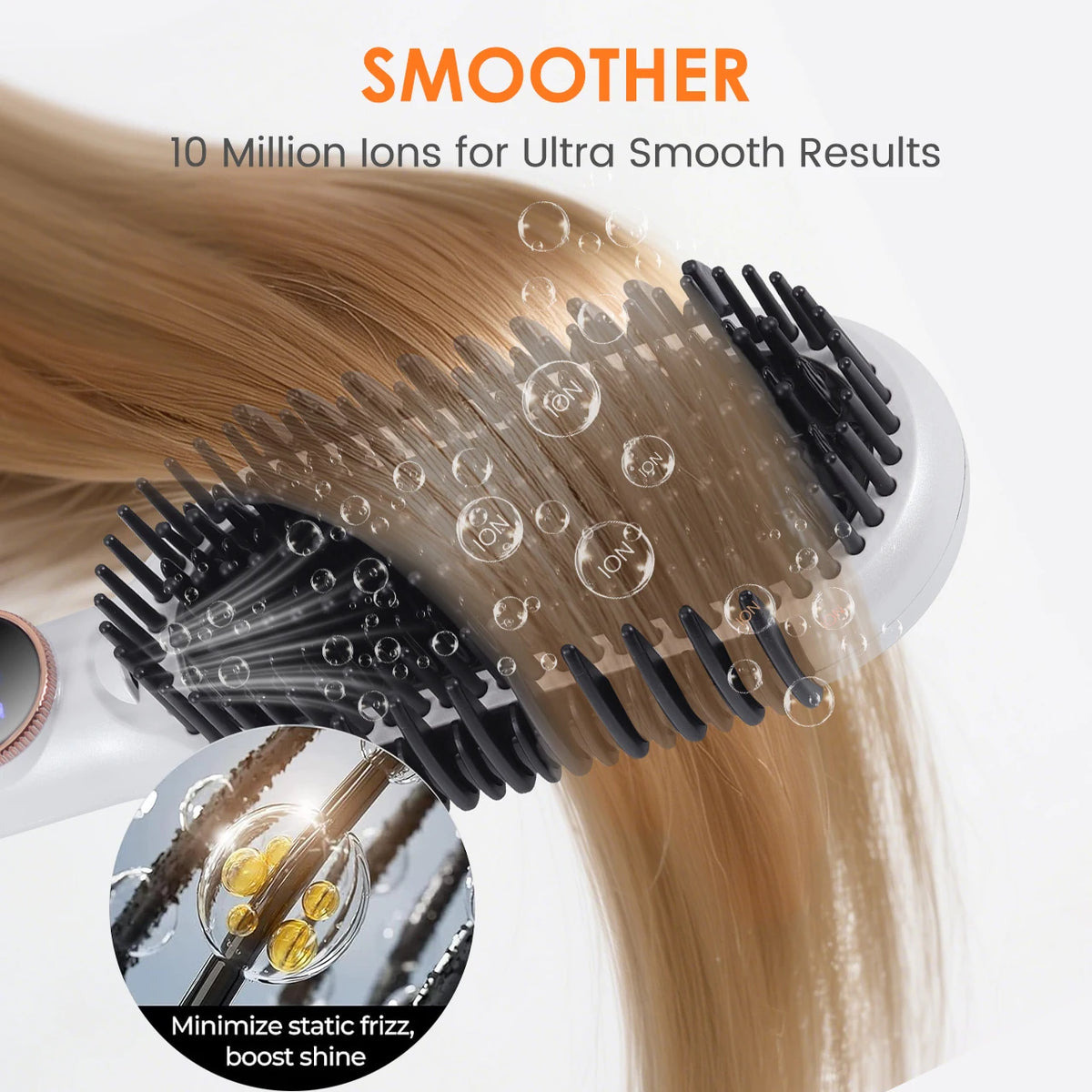 Hatteker Multi-Setting Haar-Styling-Kamm, einstellbare Temperatur, voluminöse Glättung/Curling-Bürste, Haarglätter-Kamm