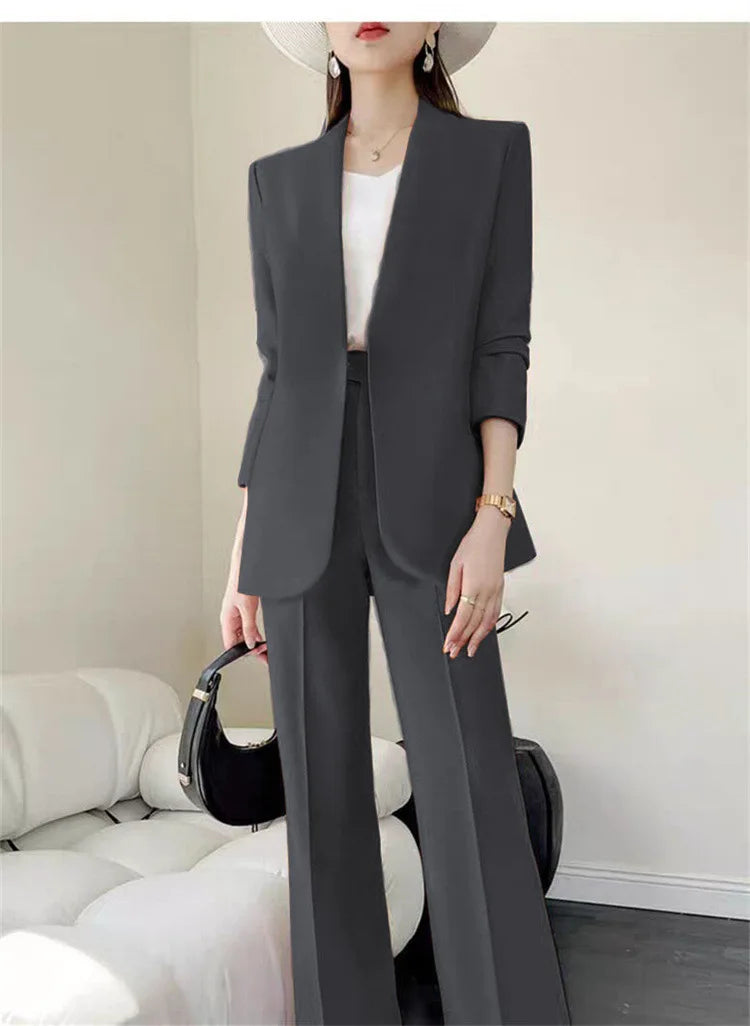 Mode 2-teilige Sets Damen Outfits Frühling Herbst Neu in Koreanische Hosen Sets Pendler Eleganter Anzug Mantel 2-teilige Sets Damen