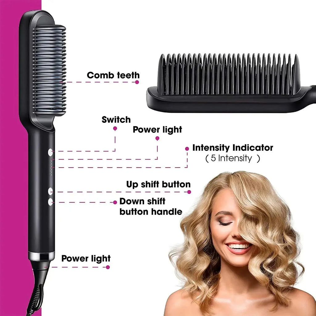 Negativ-Ionen-Kamm für glattes Haar, beschädigt das Haar nicht. Gerader Brettclip für zu Hause, gerades Dual-Use-Anti-Verbrühungs-Werkzeug für glattes Haar