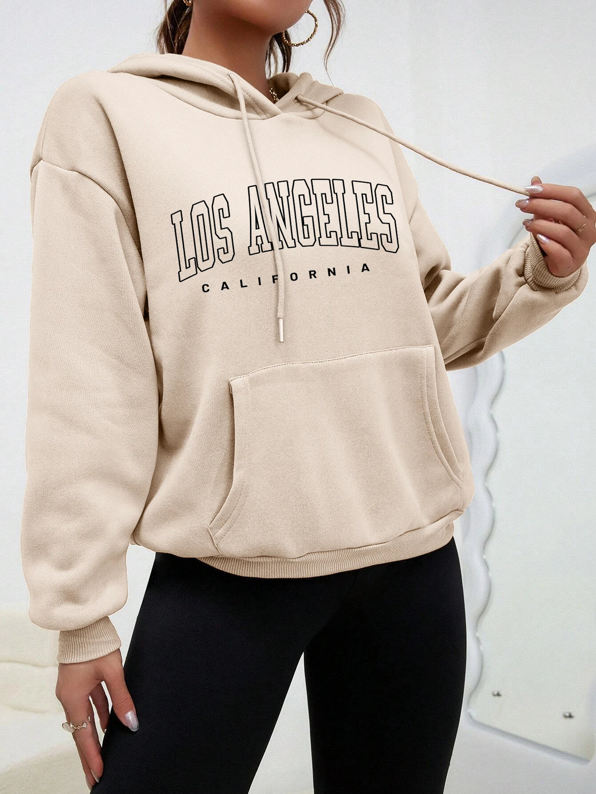 Los Angeles Kunst Brief Design Frauen Plus Größe Hoodies Amerikanischen Stil Casual Hoody Herbst Hip Hop Hoodie Frau Fleece Kleidung