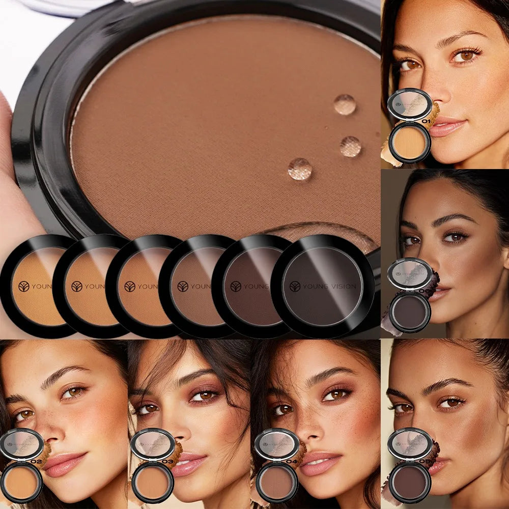 Seidig-Matter Bronzer, Make-up-Fixierpuder, Langanhaltender Konturierungs-Concealer, Dunkle Konturierung, 3D-Nasen- und Lidschatten-Palette