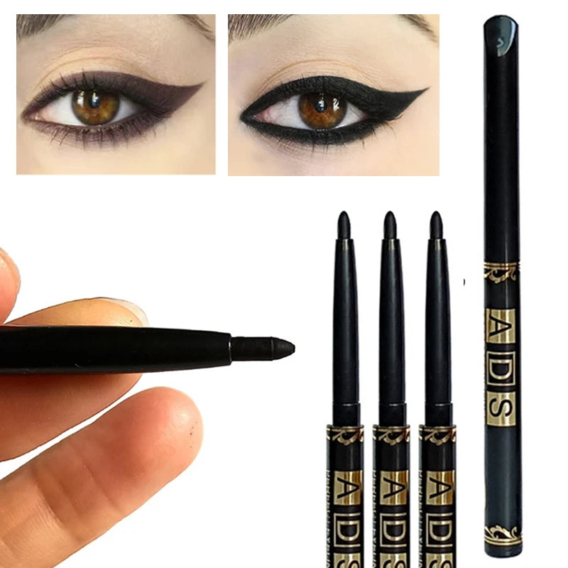 1/5/12 Stück schwarze, braune Eyeliner-Stifte, langlebig, wasserfest, wischfest, drehbar, für auffälliges Augen-Make-up