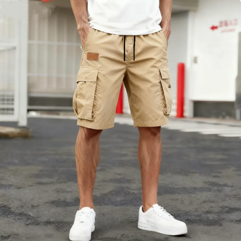 Sommer-Cargo-Shorts für Herren, lässig, leicht, einfarbig, mit Pattentaschen für den täglichen Gebrauch und bequeme Jogger-Shorts für den Outdoor-Bereich