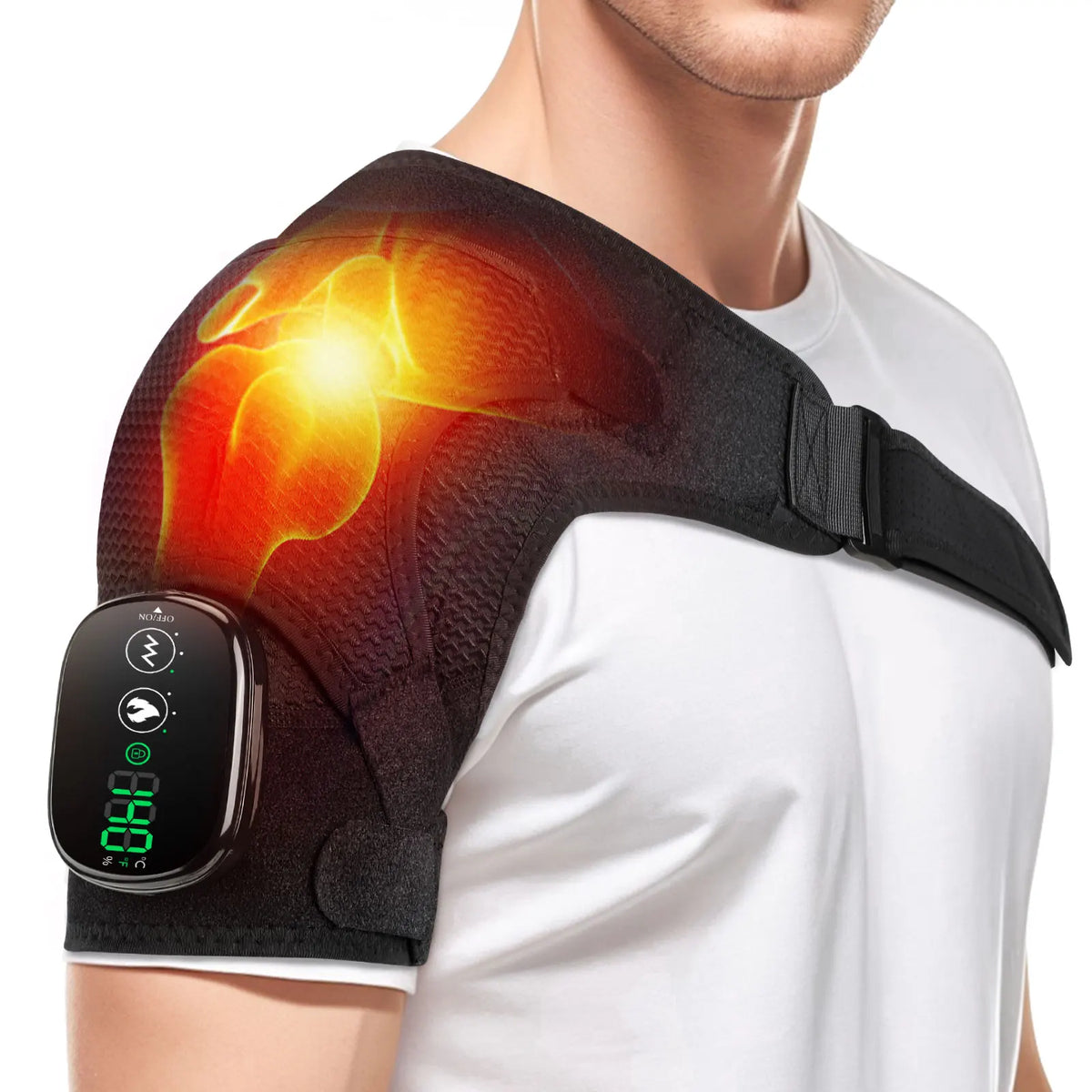 Elektrische Heizung Schulter Massage Zurück Schulter Brace Schulter Unterstützung Einstellbare Led Heiße Kompresse Heizung Gürtel