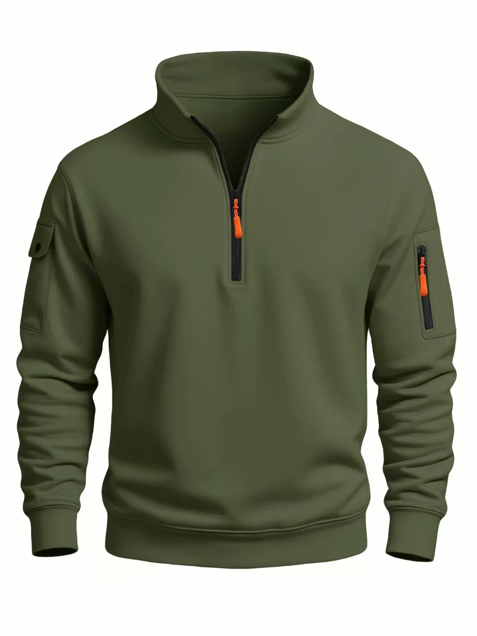 Herren-Sweatshirt 2025, Herbst und Winter, neues lässiges, sportliches, langärmliges, hochgeschlossenes, winddichtes Oberteil mit halbem Reißverschluss
