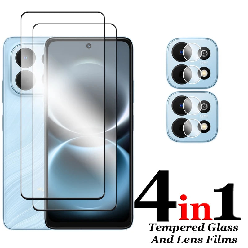 6in1 für Huawei Nova Y74 Glas für Huawei Nova Y73 Y74 gehärtetes Glas 2.5D Full Cover Displayschutzfolie für Nova Y74 Objektivfolie