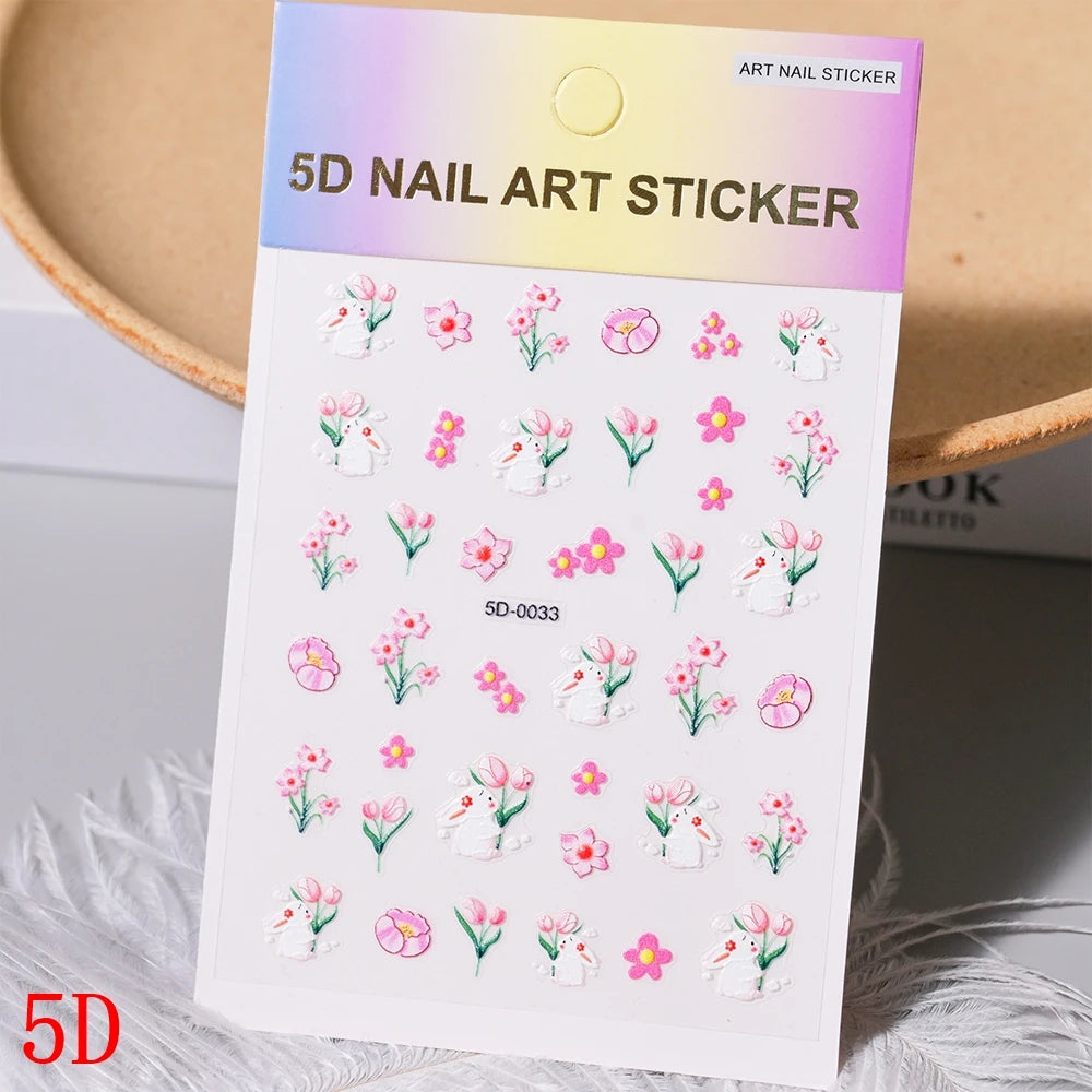1Pc 3D Cartoon Nette Katze Nagel Kindliche Aufkleber Nette Kitty Welpen Hund Selbstklebende Nail art Haustier Tiere Maniküre schöne Aufkleber *