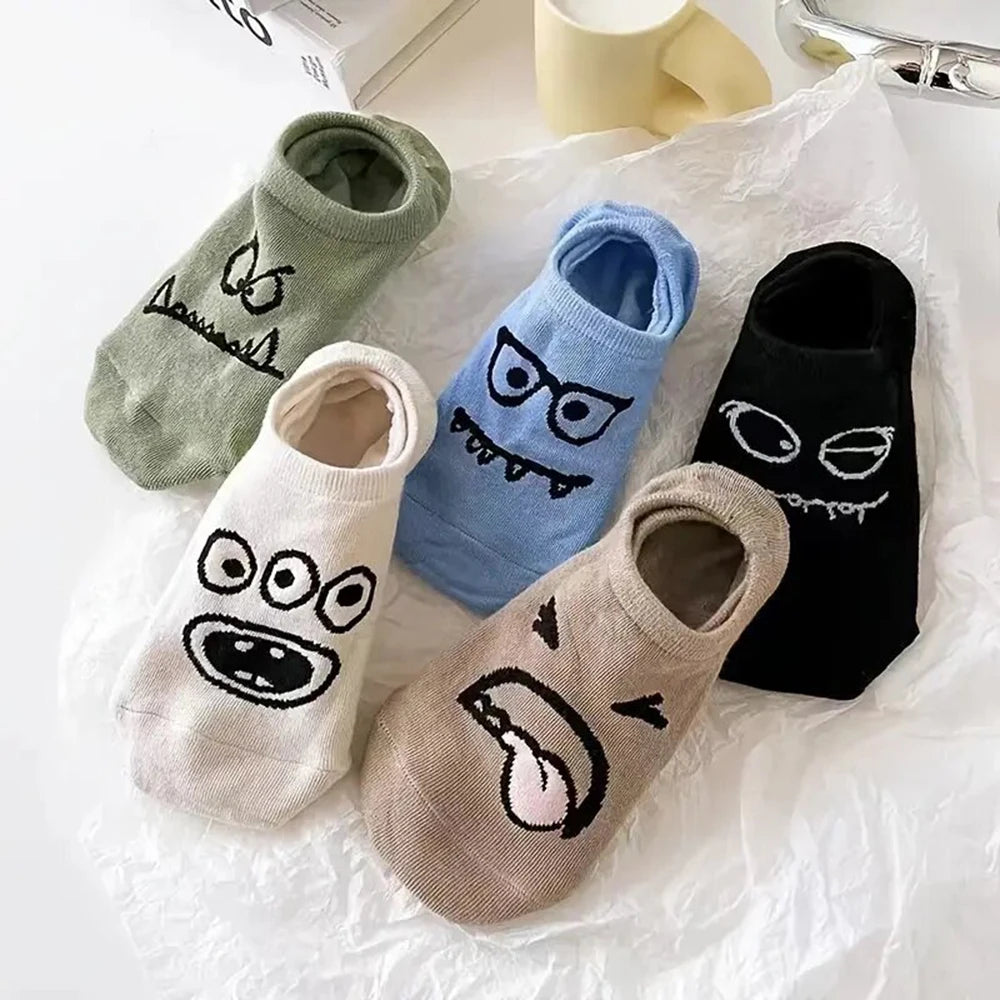 5 Paar Herrensocken, hochwertige Frühlings- und Herbstverdickte, atmungsaktive Bootssocken, niedrig geschnittene Socken mit flachem Mund, Freizeitsocken für Herren