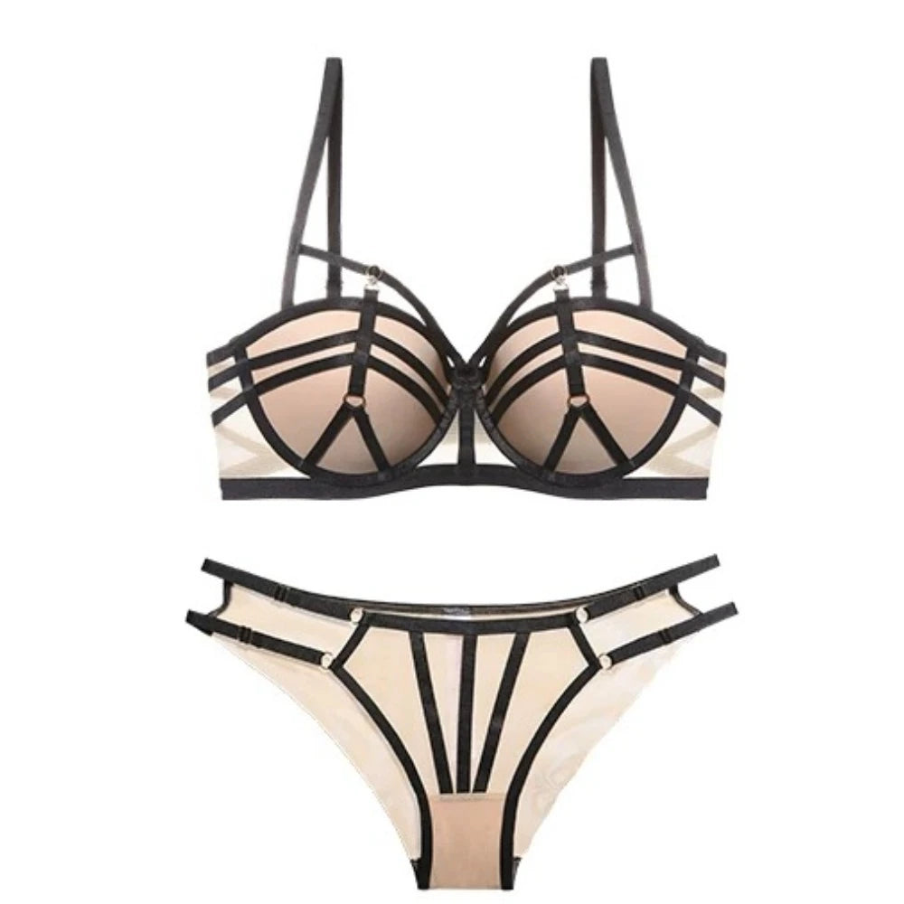 Push-up-BH-Set aus französischer Spitze für kleine Brüste, Balconette, weicher Bügel, natürlicher Push-up-Effekt, Anti-Sag-Effekt, Riemchen-Rücken, Lingerie für den täglichen Gebrauch, Komfort.