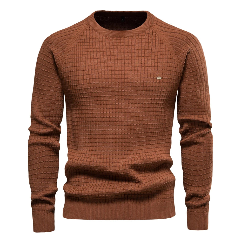 AIOPESON 100% Baumwolle Männer Pullover Soild Farbe Oansatz Hohe Qualität Mesh Pullover Männlichen Neue Winter Herbst Grundlegende Pullover für Männer