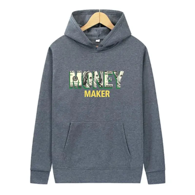 Männlicher Kapuzenpullover, modische Hip-Hop-Kleidung, Straße, Allgleiches, Taschenpullover, Gelddruck, Herren-Kapuzenpullover, Frühling und Herbst, tägliches Spiel und Tragen