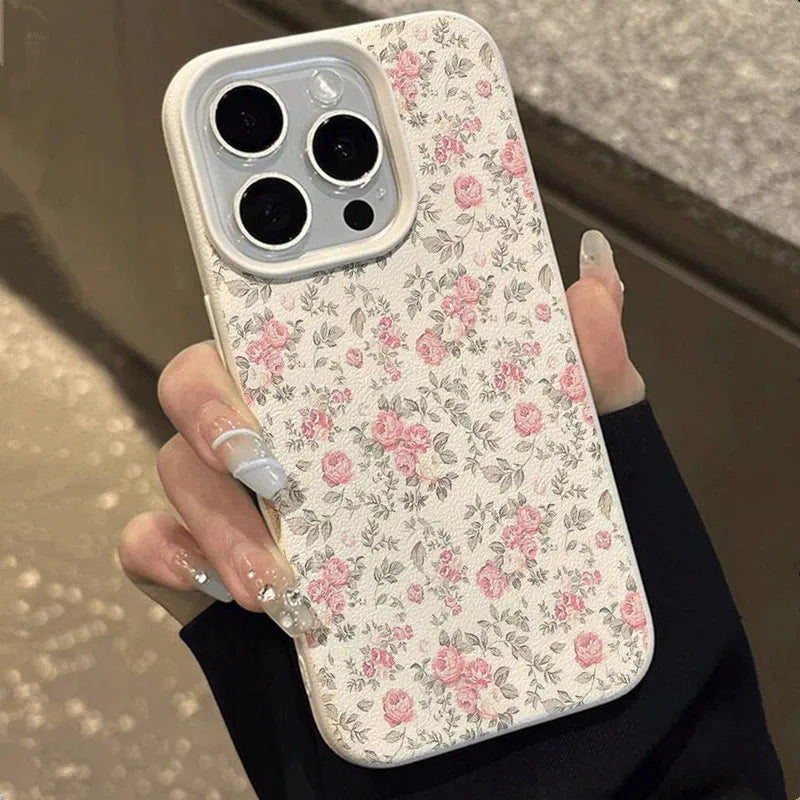 Niedliche Mädchen-Handyhülle mit Blumenmuster in Weiß für Samsung Galaxy S26 S25 Ultra S24 FE S23 Plus S22 A16 A26 A36 A56 A55 A37 A57 Cover