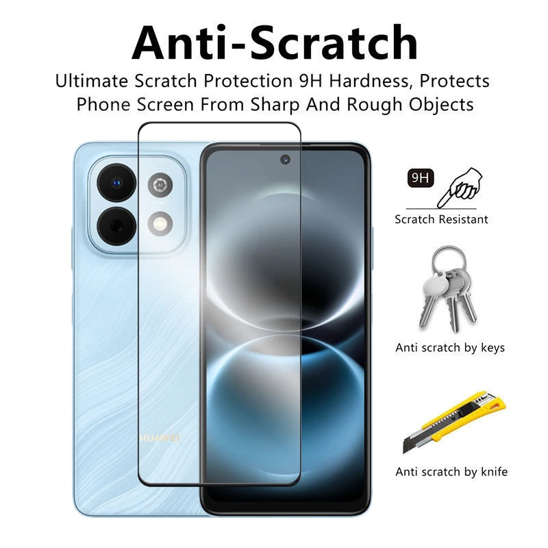 6in1 für Huawei Nova Y74 Glas für Huawei Nova Y73 Y74 gehärtetes Glas 2.5D Full Cover Displayschutzfolie für Nova Y74 Objektivfolie