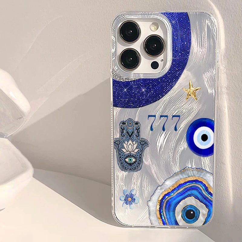 Böser Blick Handyhülle für iPhone 11 12 13 14 15 Pro 16 17 Pro Max 17 Air XS X XR 7 8 Plus 16E SE 2022 Stoßfeste Schutzhülle