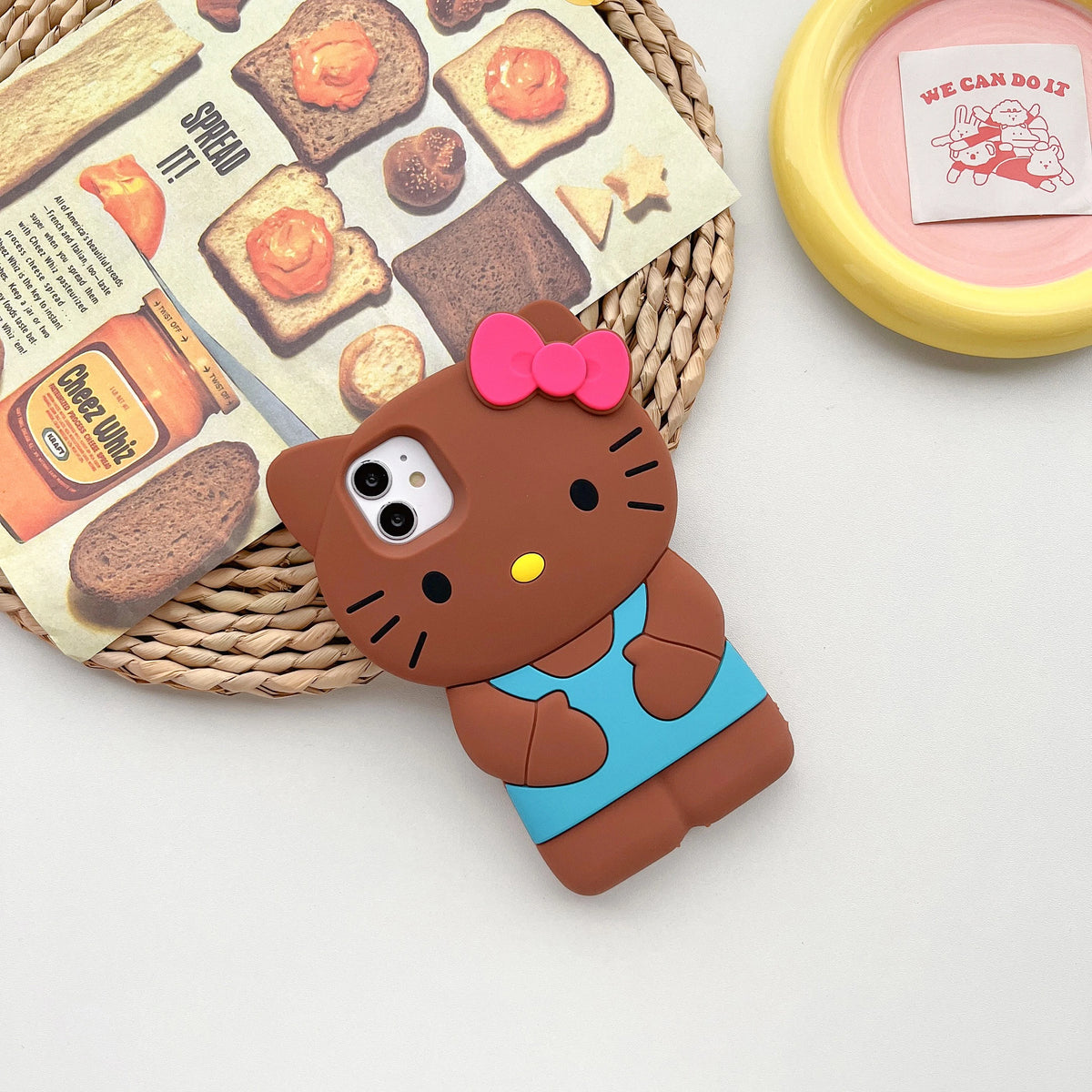 3D Niedliche HelloKitty Silikon-Handyhülle für iPhone 17 Pro Max 16 Plus 15 14 13 Pro 12Mini 11 Pro Max XR X XS 7 8 Stoßfeste Schutzhülle