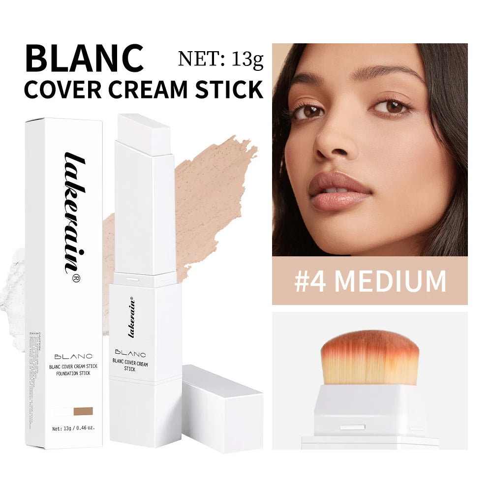 Farbwechselnder Foundation-Stick Blanc Foundation Koreanisches Make-up Basis Hochdeckender Concealer Natürlicher Nude 2-in-1 Foundation-Stick