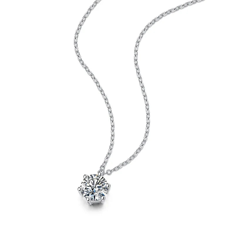 Neue 2-Karat-Halskette aus 925er-Sterlingsilber mit Anhänger, feiner Schmuck für Damen, Hochzeit, funkelnde, klassische Party-Mode