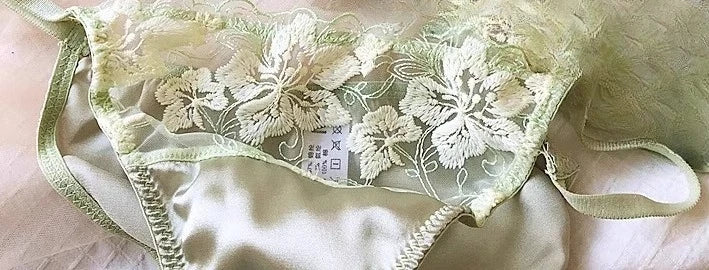 Französisches Nischen-Dessous-Set, besticktes Netz, Dreieck-Cup, kabelloses Bralette, Retro-Spitze, dünn, sexy, bequemer BH, USA Tushy MOYISU
