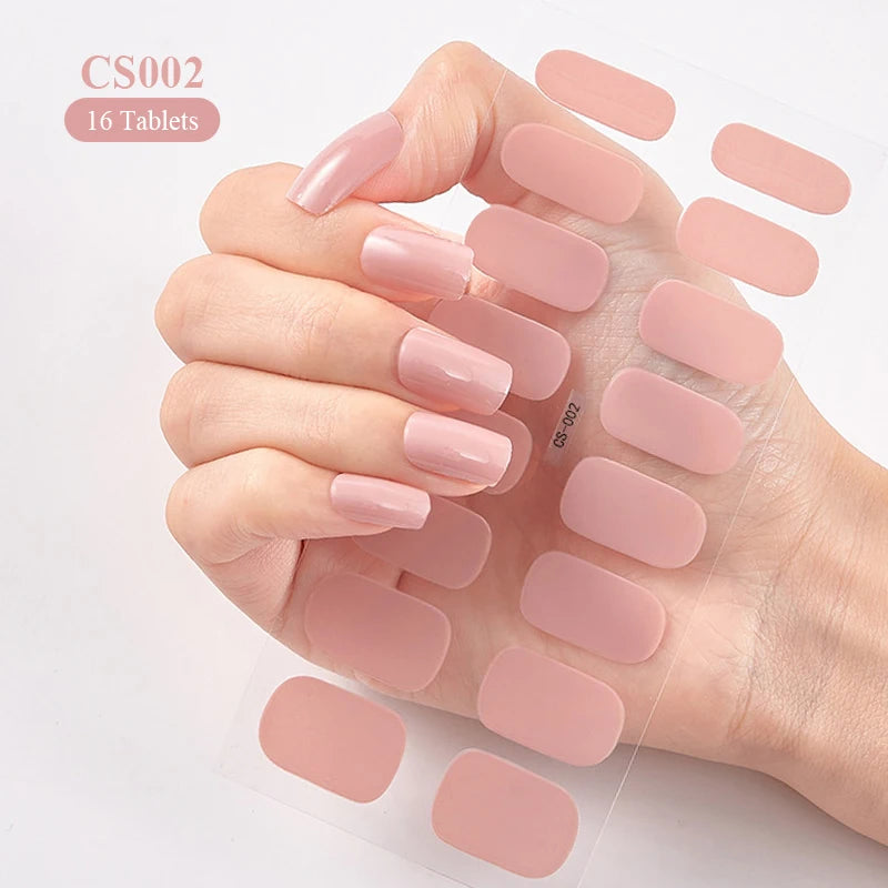16 Tipps weinrote Nagelaufkleber, langlebig, einfarbig, volle Nagelfolien, selbstklebender Slider, Nagelkunst, DIY-Aufkleber, Maniküre-Dekor