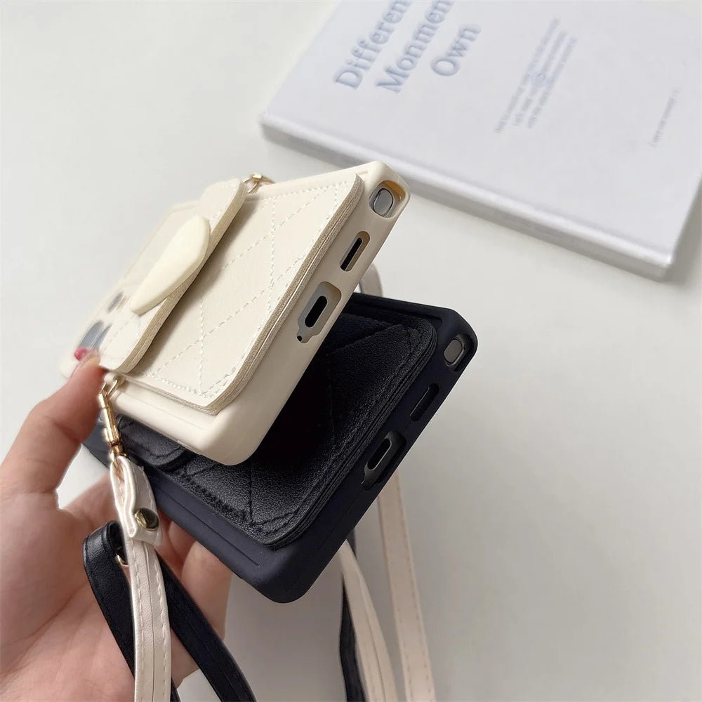 Crossbody Niedliche Brieftasche Kartenhalter Handyhülle für Samsung S25 Ultra S24 S21 FE S23 S22 Plus A54 A55 A35 A25 A15 A06 A16 A56 A36