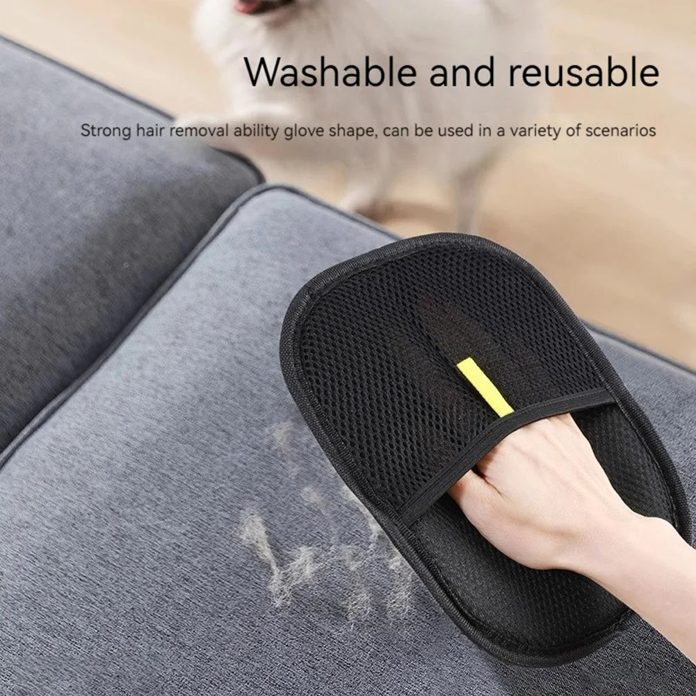 Tierhaar-Entferner-Handschuhe Doppelseitiger Tierfell-Entfernungs-Handschuh Wiederverwendbare Enthaarungsbürste für die Reinigung