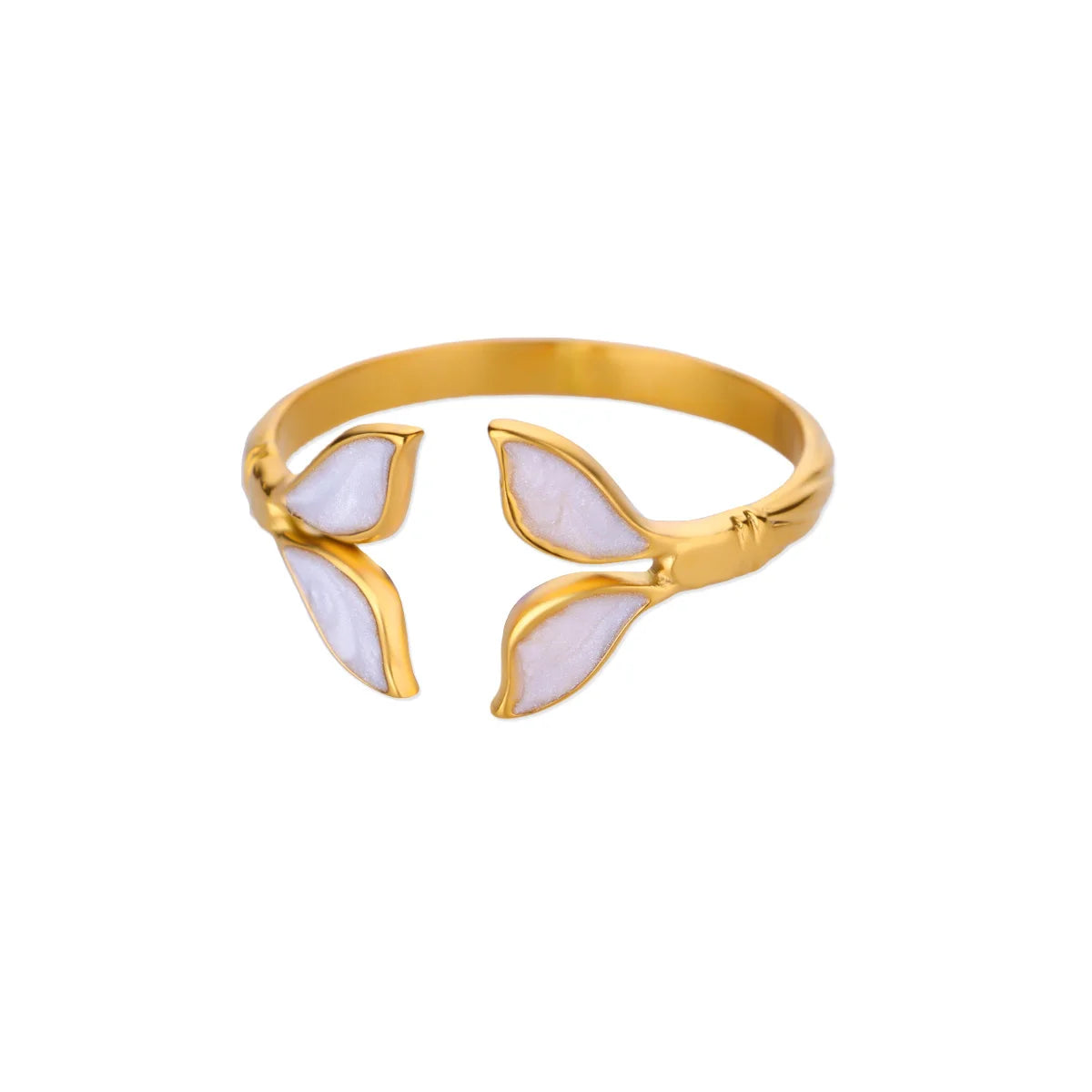 Mode Flügel Ringe Für Frauen Gold Farbe Edelstahl Einstellbare Fischschwanz Ring Ästhetische Hochzeit Weihnachten Schmuck Geschenk