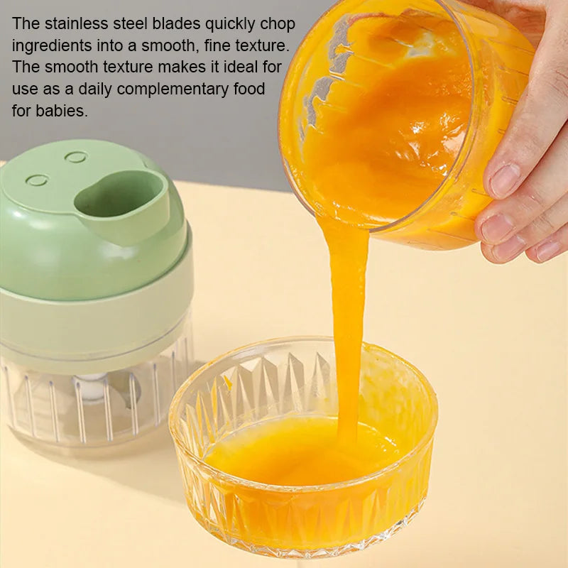 4in1 Elektrische Gemüse Cutter Hause Handheld Drahtlose Elektrische Knoblauch Stampfer Lebensmittel Chopper Fleischwolf Obst Schäler Lebensmittel Slicer