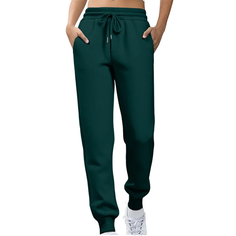 2026 Frühling Herbst Damen Gerade Hosen Mode Einfarbige Hosen mit Kordelzug Große Größen Schlanke Freizeithosen Damen Jogginghosen
