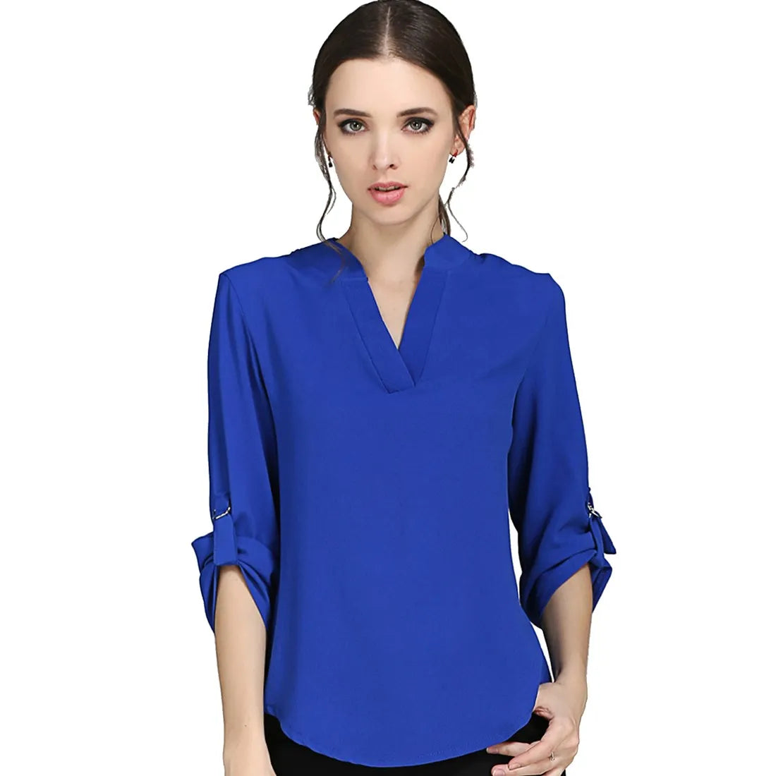 Übergrößen-Bluse Damenkleidung Langarm-Hemd Chiffon-Bluse Damen-Oberteil