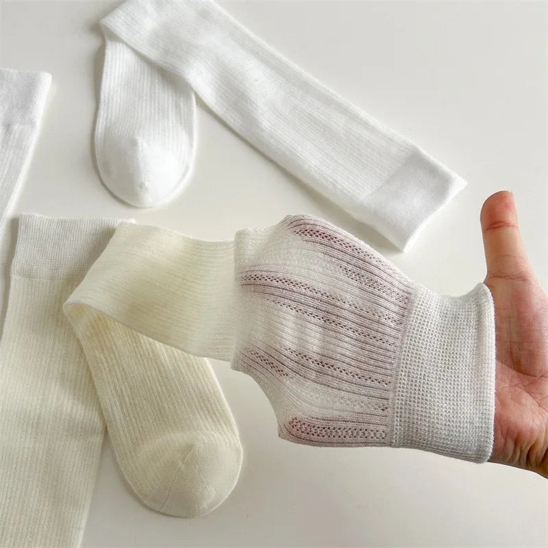1/4paris Damenstrümpfe Damen-Socken in der Mitte der Wade JK Lolita Süße Mädchen Lange Socken Strumpf Einfarbig Schwarz Weiß Grau Kniestrümpfe