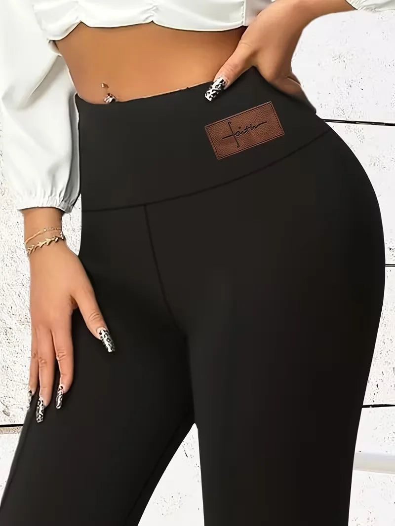 Damen Y2K Vintage Straight Pants, elegante High-Waist-Leggings mit weitem Bein für das Büro, Stretch-Bund mit Buchstaben-Print, Slim Fit Jeans (Neu)