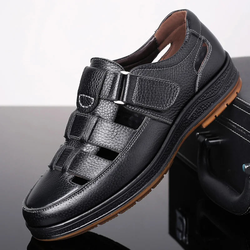Herren-Slipper mit Aussparungen, Sommerliche Bequeme Atmungsaktive Lochschuhe, Rutschfest für Outdoor & Autofahren-XH9608