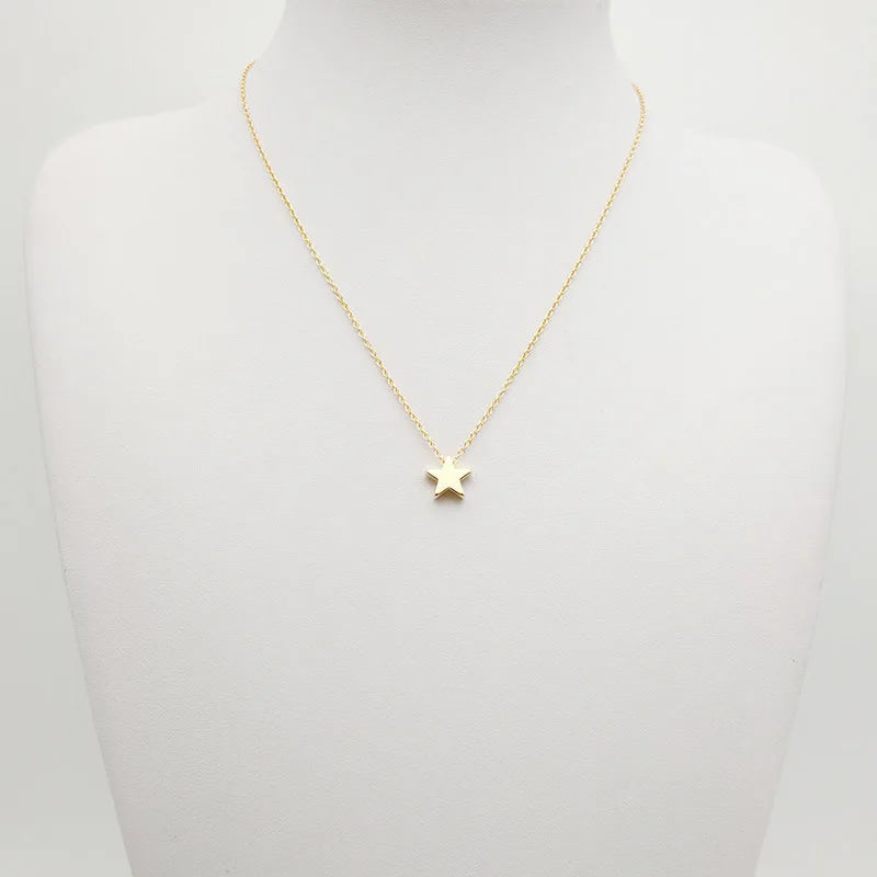 FSUNION 2025 Neue Mode Halsband Gold Farbe Silber Kette Stern Herz Mond Anhänger Halskette Für Frauen Schmuck Geschenke