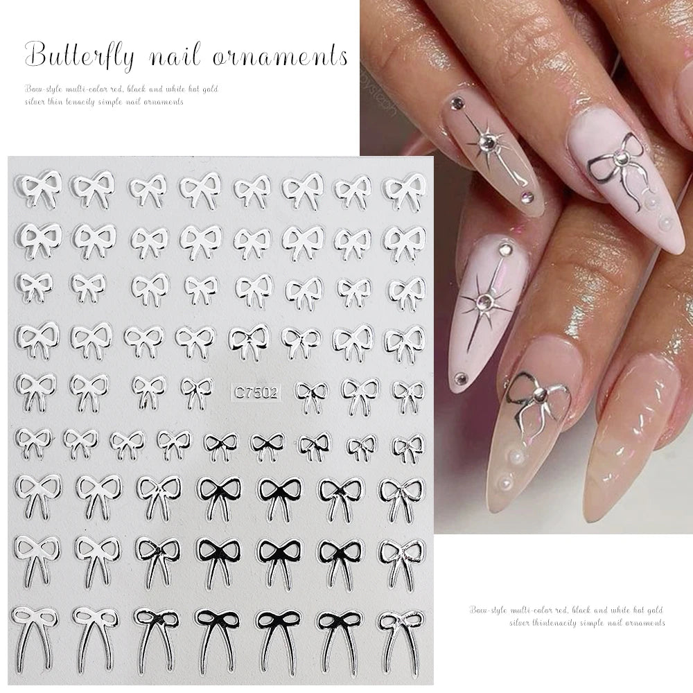 1Pc Gold Splitter Laser Engel Flügel Nail art Aufkleber 3D DIY Schmetterling Flügel Selbstklebende Sliders Maniküre Dekoration Tipps abziehbilder