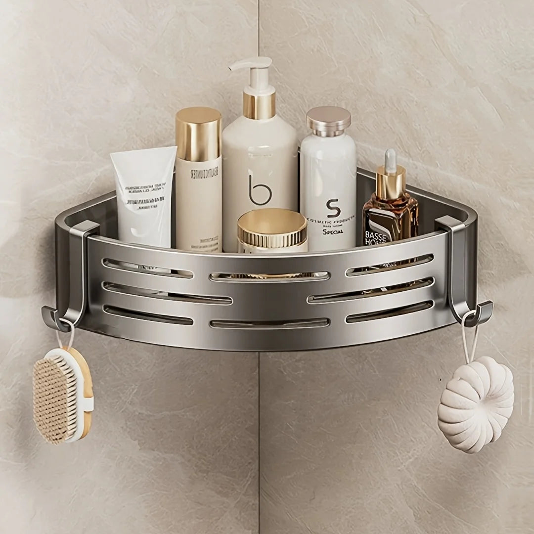Modernes Badezimmer-Eckregal, selbstklebendes Duschregal für Kosmetik, Toilettenartikel, Aufbewahrung, Valentinstagsgeschenk, Heimdekoration