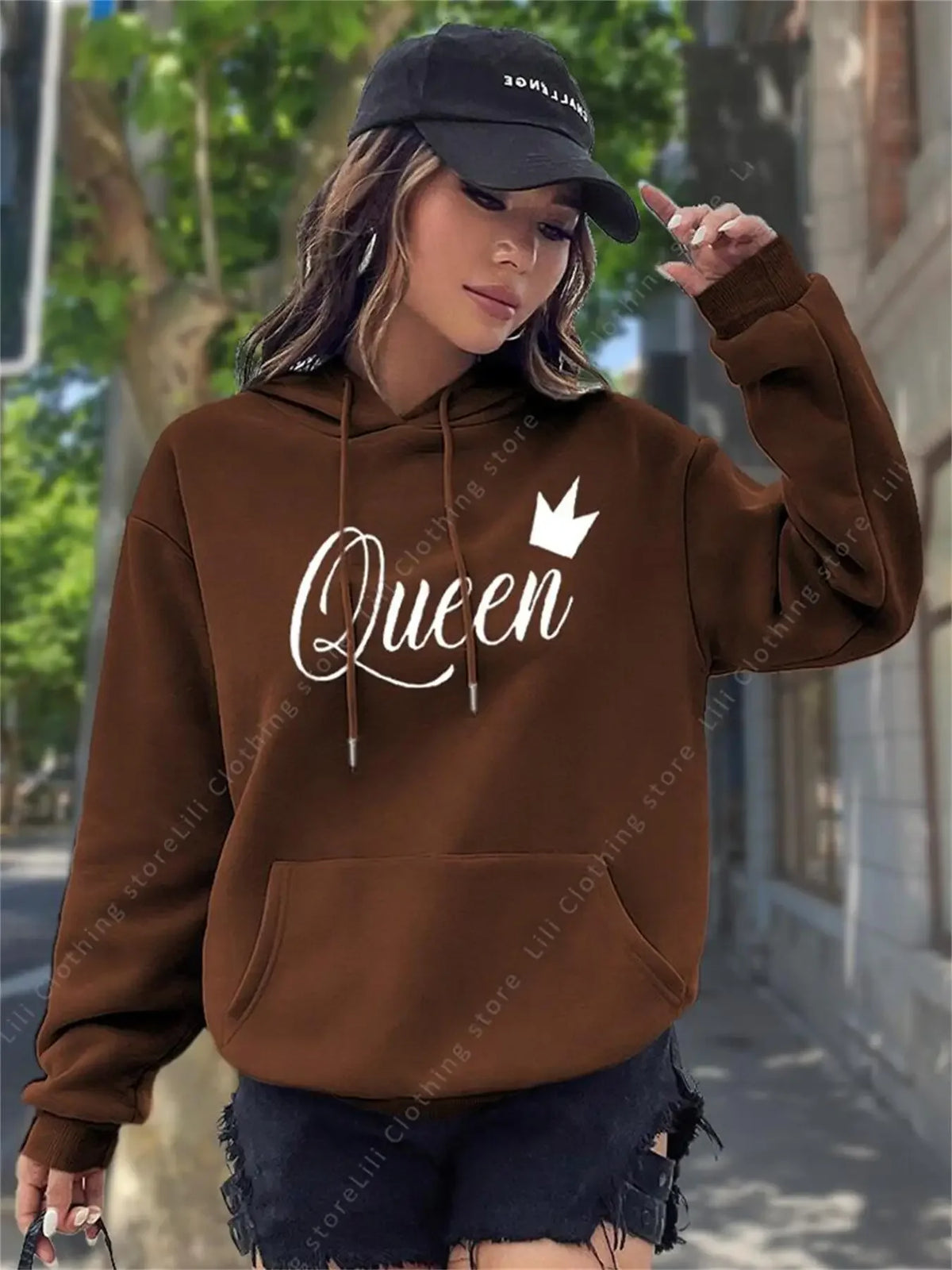2026 Neue Trendige Hoodies für Damen Oberteile Modische Ästhetische Sweatshirts Y2k Streetwear Rosa Schwarzer Pullover Damen-Hoodies