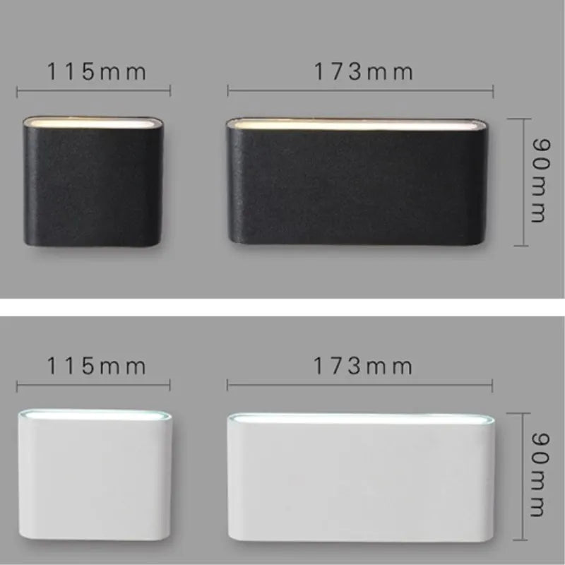 Moderne wasserdichte 12W LED-Wandleuchte für den Außenbereich, IP65, Aluminium, nach oben und unten, Wandleuchte, Garten, Veranda, Wandleuchte, Dekoration, Licht 110V, 220V