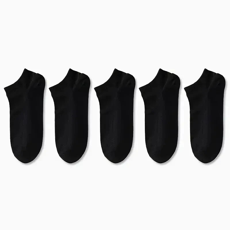 5 Paar Herren-Bootssocken, Business, Sport, Schweißabsorption, reif, Sommer, Herbst, einfarbig, kein Pilling, vielseitige Söckchen
