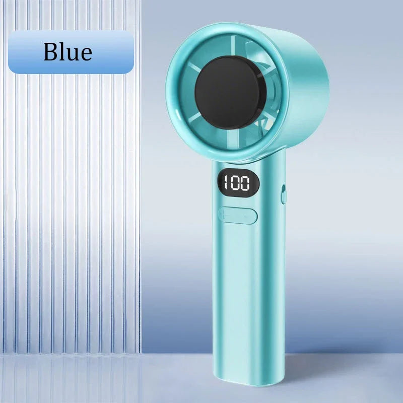 Mini-Handventilator mit 120 Geschwindigkeiten, blattloser, tragbarer, wiederaufladbarer Tischventilator mit Eis-Modus, sofortige Kühlung für Männer und Frauen