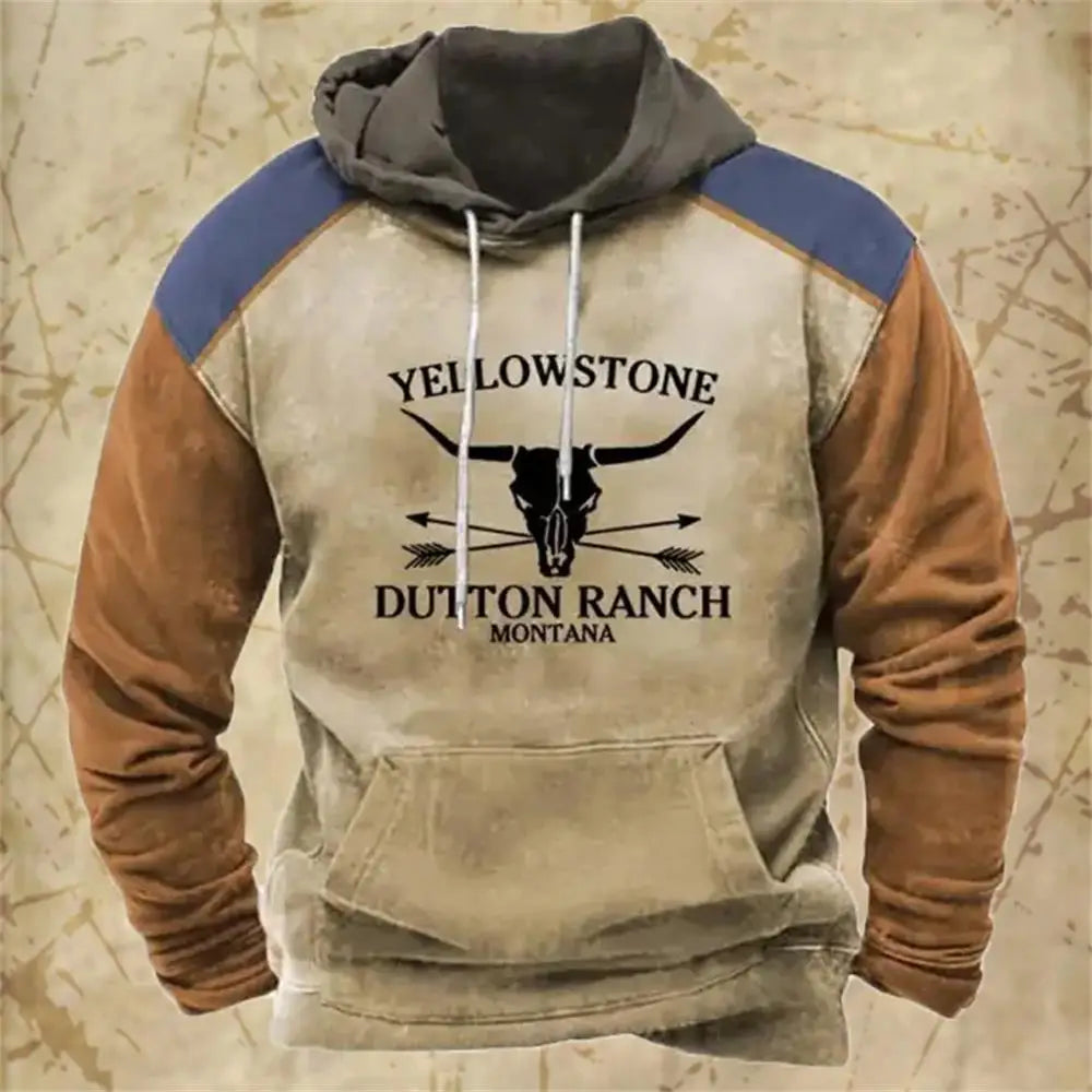 Neue Hoodies Sweatshirt männer Hoodie 3D Cowboy Gedruckt Pullover Übergroßen männer Tops Männlich Yellowstone Lose Vintage Kleidung Heißer