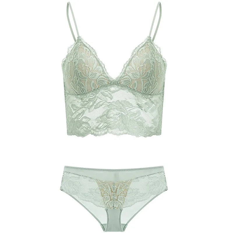 Französisches Damen-Dessous-Set aus dünner Spitze, trägerloser Triangel-BH, schlanker, unsichtbarer BH, perfekt für große Brüste, um sie kleiner zu lassen, für den Alltag, S-XL